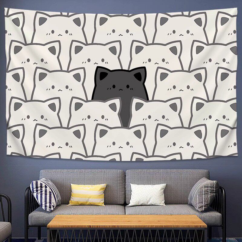 Japanese Lifestyle Goods - VIKAMA Nordic Style Tapestry Minimalist Cat