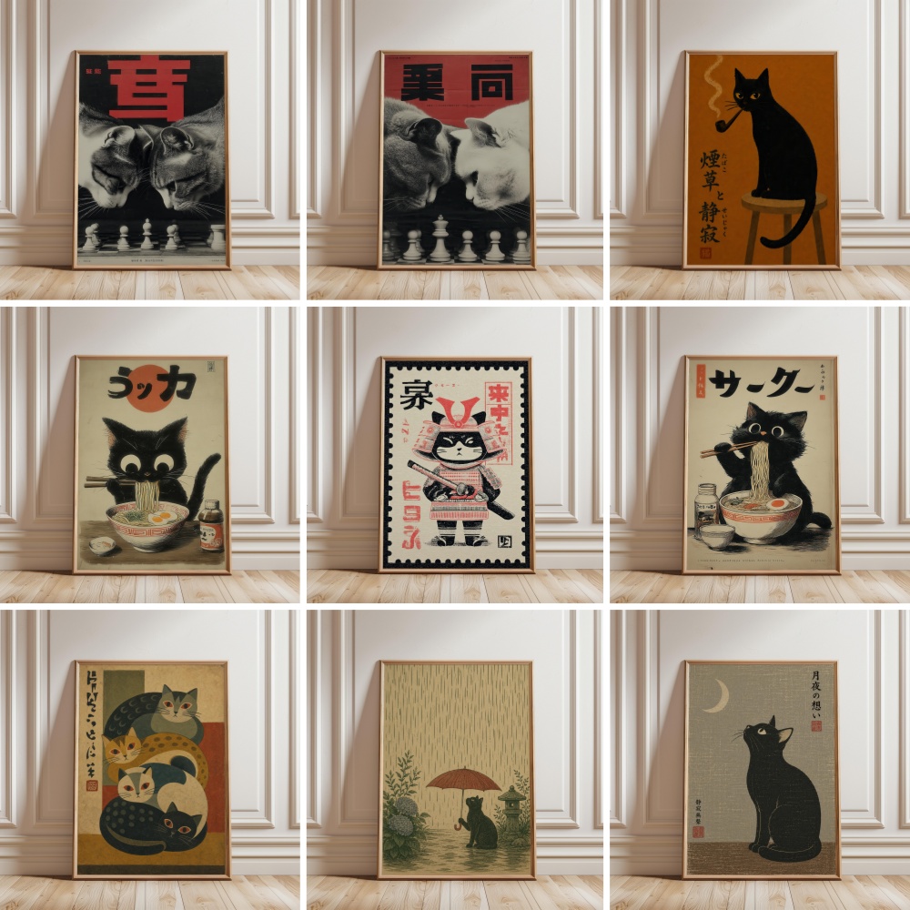 Black Cat Eating Ramen Rainy G - Japanese Lifestyle Japanese review and price