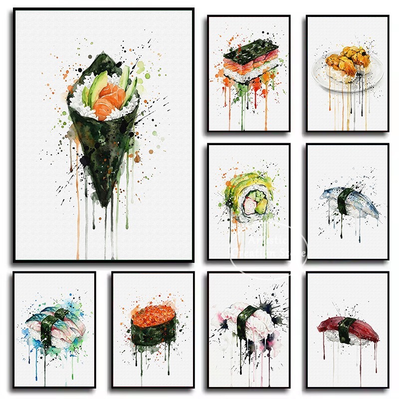 Watercolor Japanese Food Eel S - Japanese Food Lifestyle review and price
